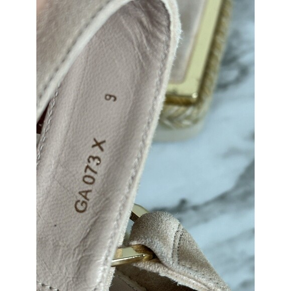 Good American ESPADRILLE WEDGE SANDAL IN PALE PINK (beige) SUEDE Size 9 NEW - Picture 9 of 9